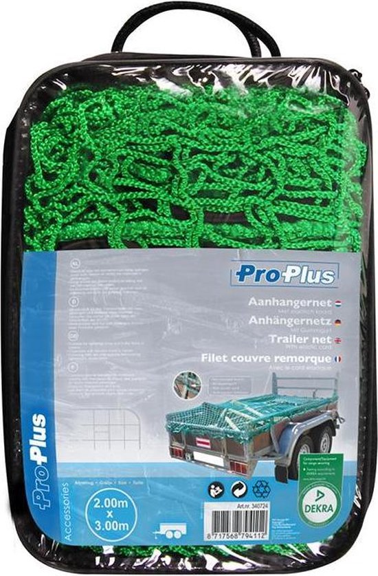 Filet de remorque ProPlus 2,00 x 3,00 M avec cordon élastique