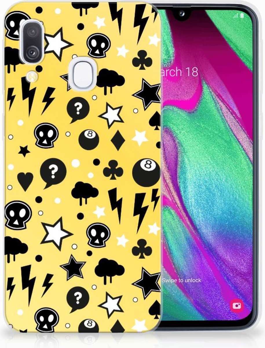 Silicone Back Case Samsung Galaxy A40 Punk Geel
