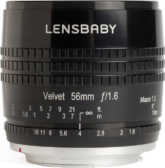 Lensbaby Velvet 56 - geschikt voor alles Sony systeemcamera's - zwart
