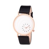 Leren Dames Horloge - Zwart & Rosé