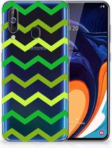 Geschikt voor Samsung Galaxy A60 TPU bumper Zigzag Groen