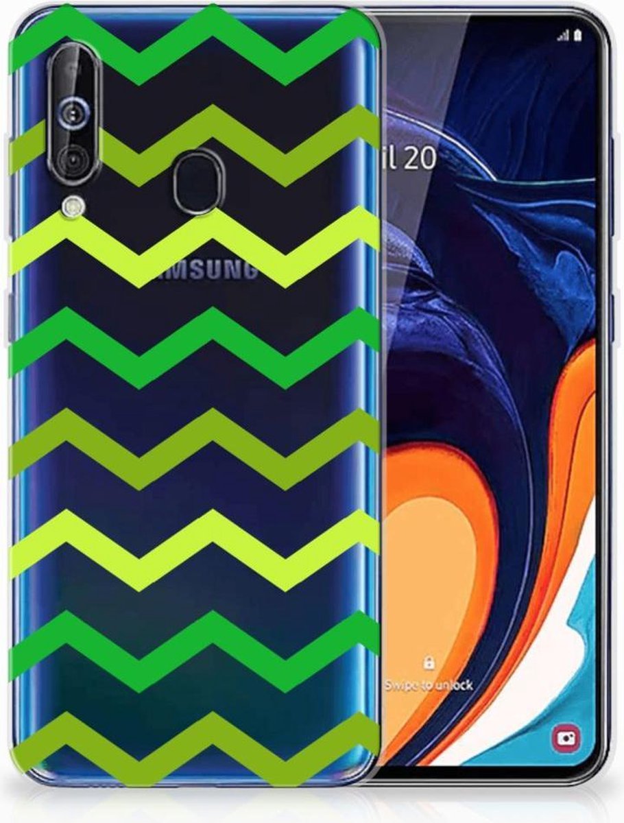 Samsung Galaxy A60 TPU bumper Zigzag Groen