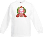 Kerst sweater voor kinderen met eenhoorn print - wit - jongens en meisjes sweater 12-13 jaar (152/164)