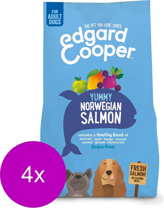 Edgard & Cooper Verse Noorse Zalm Brok - Voor volwassen honden - Hondenvoer - 4 x 2.5kg