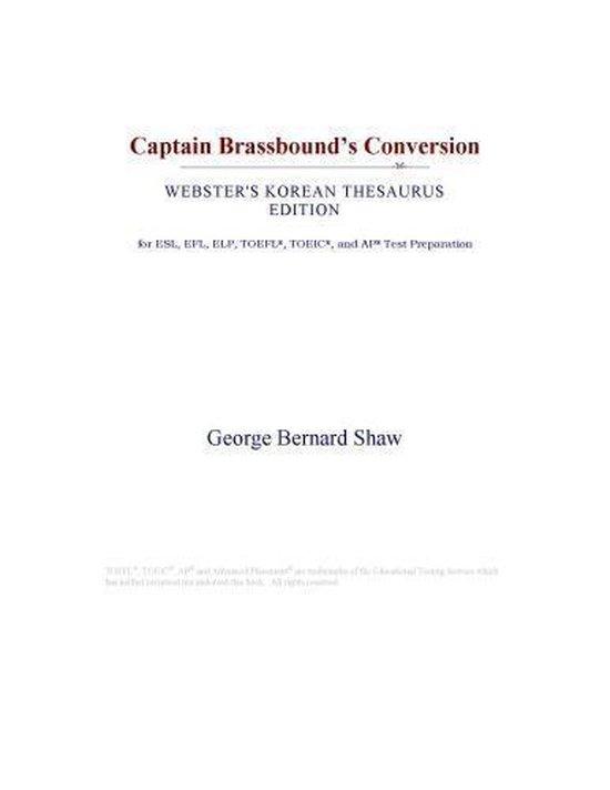Captain Brassbound's Conversion (ster's Korean Thesaurus Edition
