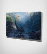 Dinosaurs - Painting Canvas - 60 x 40 cm - Schilderij - Canvas - Slaapkamer - Wanddecoratie  - Slaapkamer - Foto op canvas