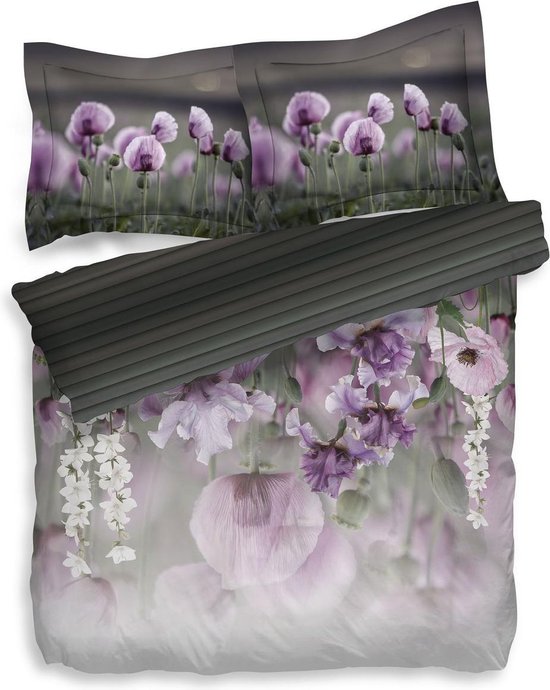 HNL Jasmin Dekbedovertrek - Litsjumeaux - 240x200/220 cm - Striking Purple