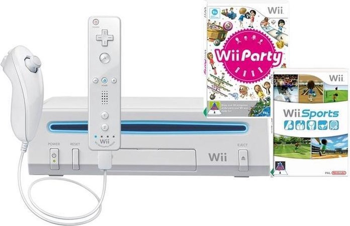 Dierbare vis ik ga akkoord met Nintendo Wii console + Wii Party & Wii Sports - Wit | bol.com