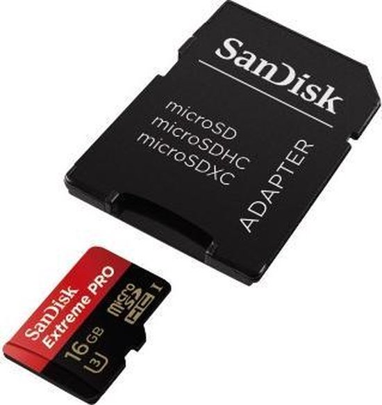 Sandisk Extreme PRO SD kaart 16 GB + Adapter |