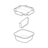 Black&Blum - Appetit Lunchbox Vierkant Groot - 930 ml -16.5x17.5x7.5 cm Lime
