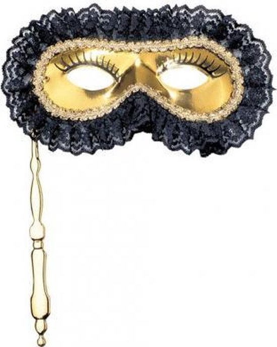 Gouden oogmasker op stokje | bol.com