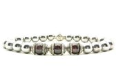 Beaddhism - Armband - Hematiet (RVS Steel colored) - Granaat 3 - 8 mm - 18 cm