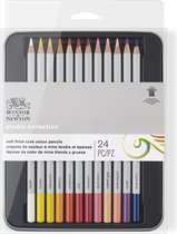 Winsor & Newton Studio Collection Crayons de couleur doux à noyau épais 24 pièces