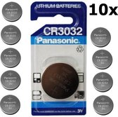 10 pièces (10 blister un 1er) Pile bouton Panasonic Lithium CR3032 500mAh 3V