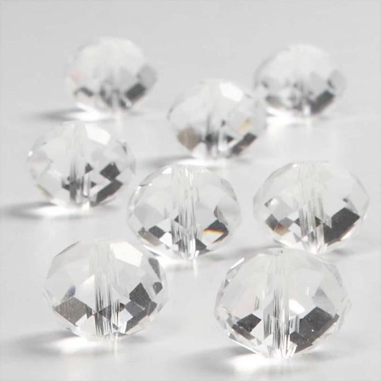 Kristal kralen, 12x14 mm, Transparant glans, plat rond, 20 stuks | bol.com