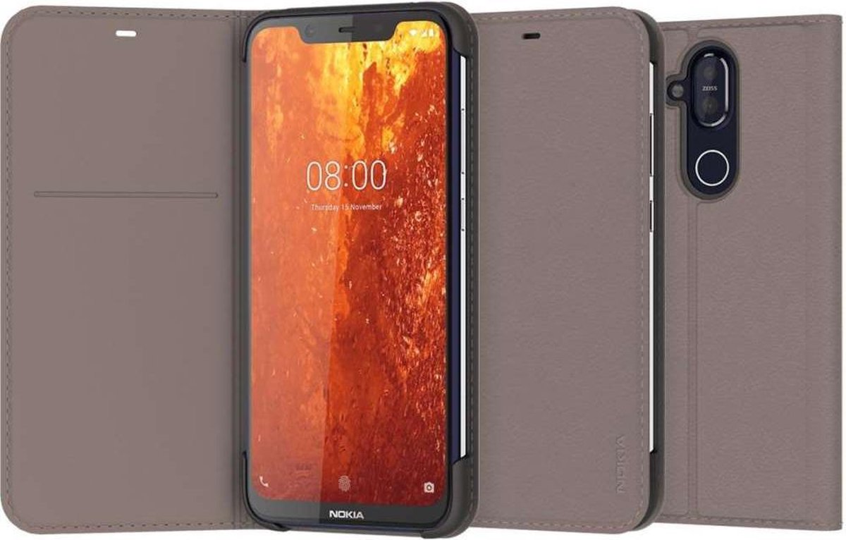 Entertainment Flip Cover hoesje voor Nokia 8.1 - Grijs