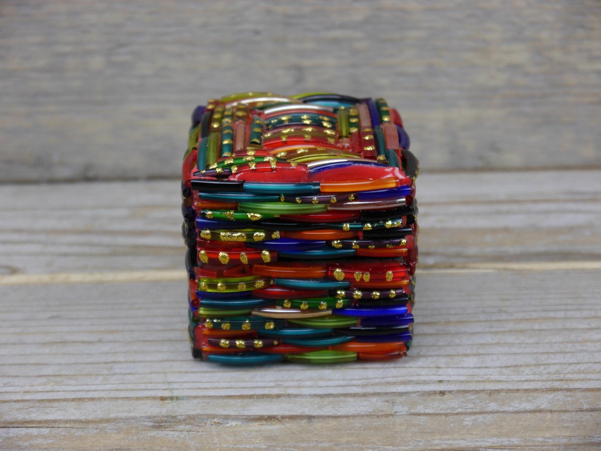 SENSE Sieradendoos - Decoratief doosje - Kleurrijke kralen - Handgemaakt