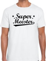 Super meester cadeau t-shirt wit heren L