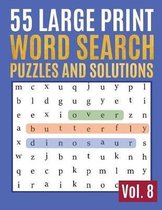 55 Large Print Word Search Puzzles And Solutions