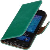 Mobieletelefoonhoesje.nl - Zakelijke Bookstyle Hoesje voor Samsung Galaxy J1 Groen