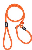 Rebel Petz - Honden Trainingslijn met Halsband  - Taupe, Zwart, Groen & Oranje - Maat Small of Large - Kleur: Oranje, Maat: Large