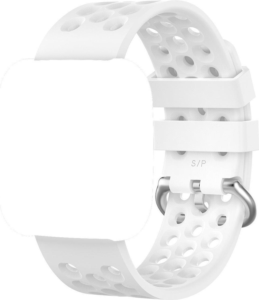 KELERINO. Siliconen bandje geschikt voor Fitbit Versa 2 (Lite) - Wit - Small