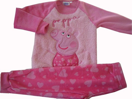 Roze fleece pyjama van Peppa Big maat 104 | bol.com