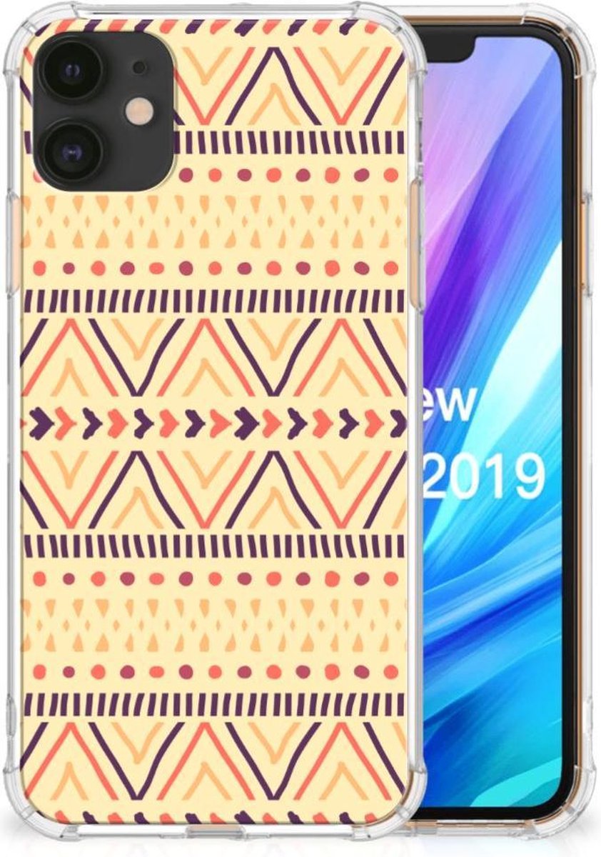 Apple iPhone 11 Doorzichtige Silicone Hoesje Aztec Yellow