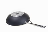 Materia wok - wokpan 28cm – Bakpan – Inductie pan – Keramische pan – Zwart