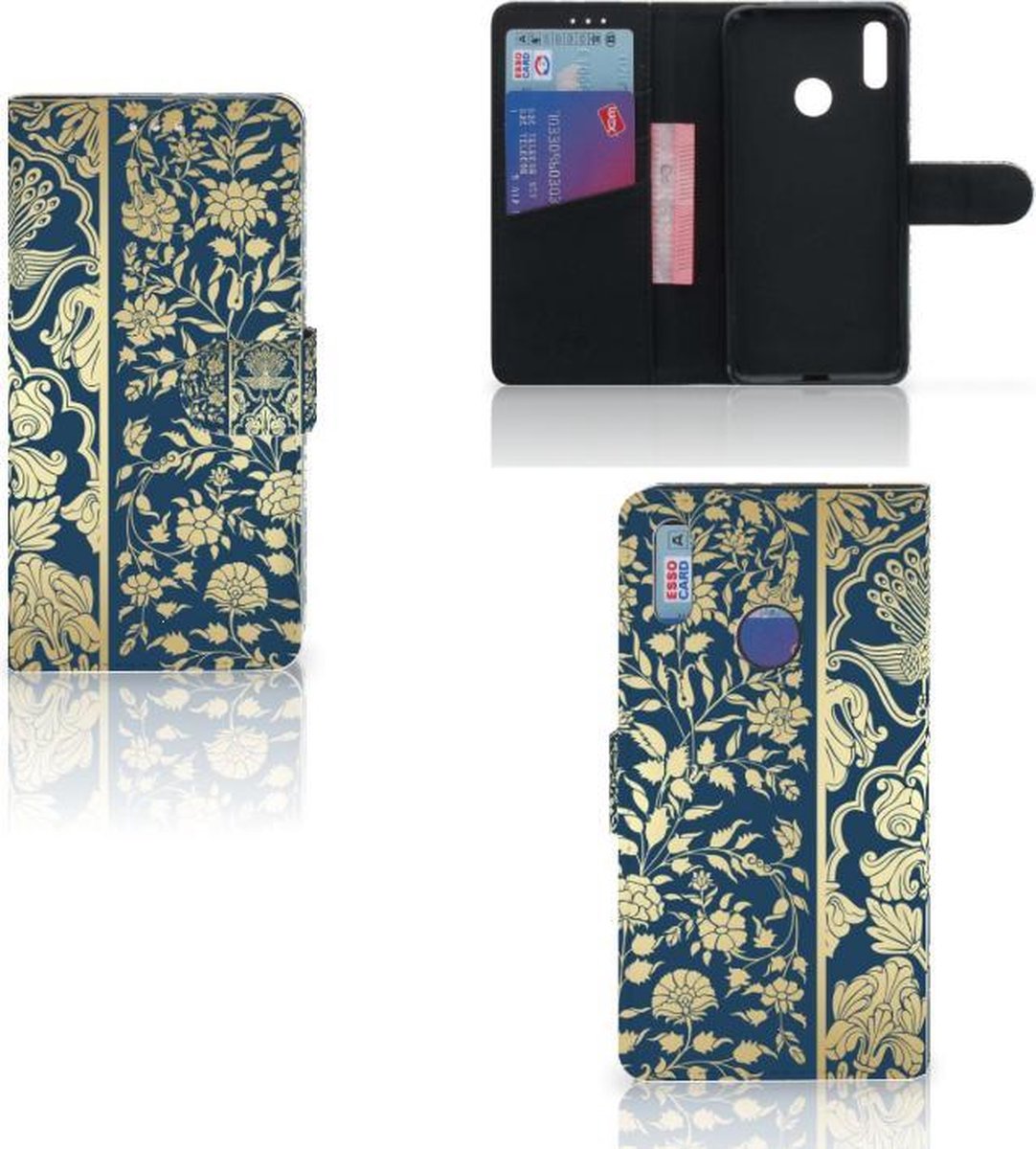 Huawei Y7 (2019) Hoesje Beige Flowers
