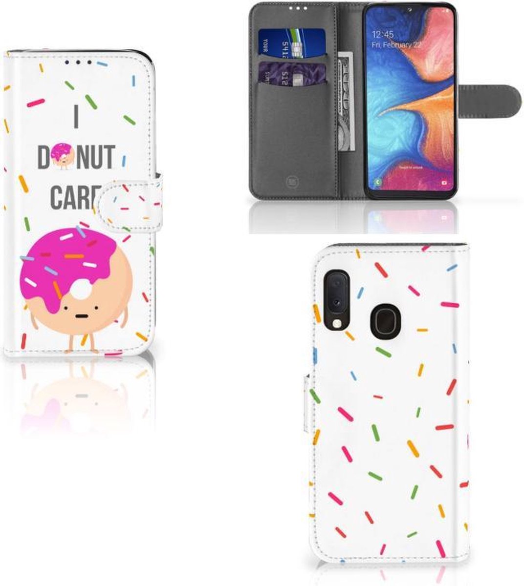 Samsung Galaxy A20e Book Cover Donut Roze