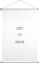 Let it snow | Textielposter | Textieldoek | Wanddecoratie | 60 CM x 90 CM | Kerst | Kerstdecoratie