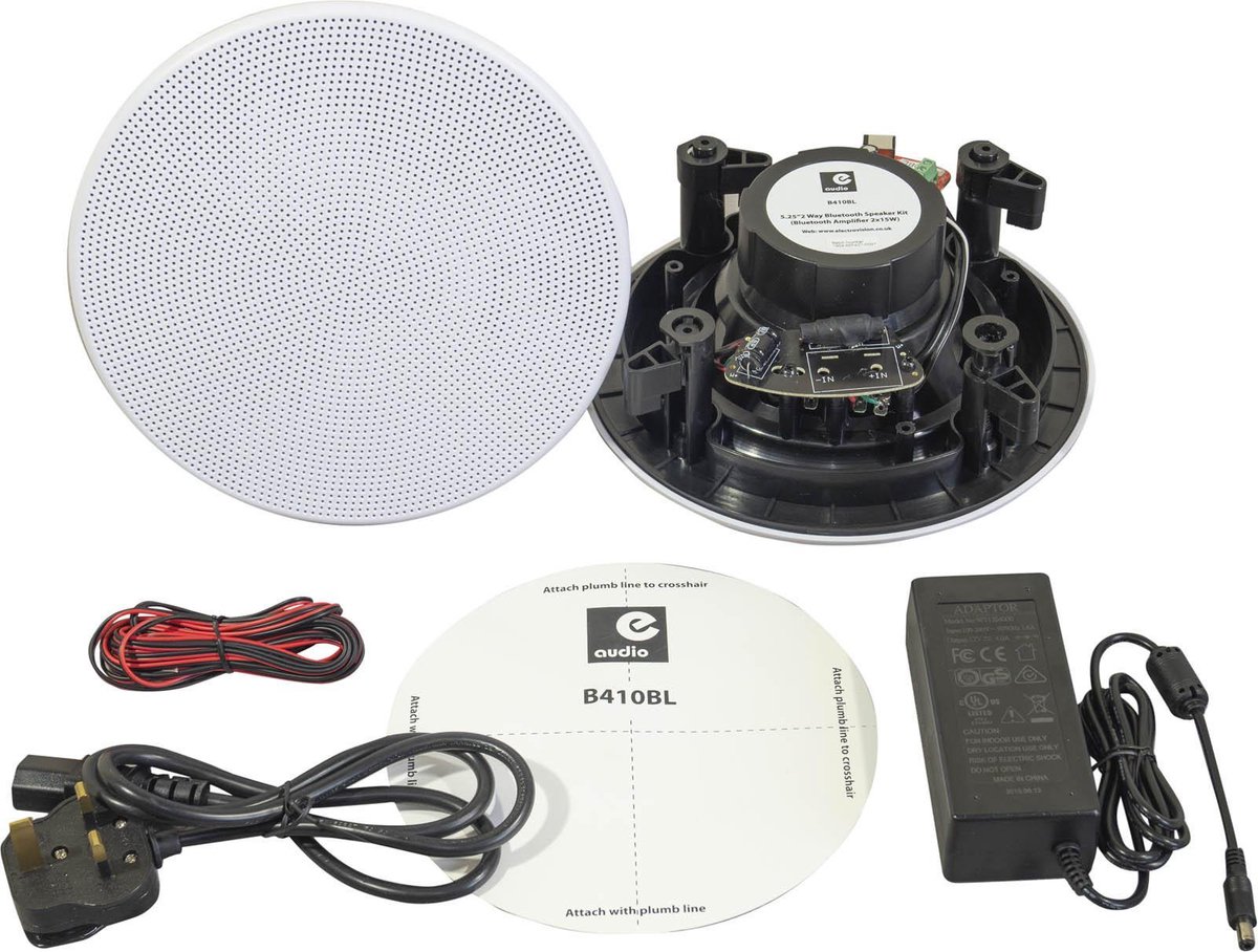 E-Audio Bluetooth Badkamer Speaker Systeem - 2x 5.25 inch plafondluidsprekers - E-Audio