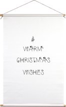 Warm Christmas wishes | Textielposter | Textieldoek | Wanddecoratie | 45 CM x 67,5 CM | Kerst | Kerstdecoratie