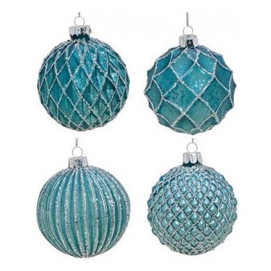 Luxe kerstballen - 12x stuks - glas - groen met zilver | bol.com