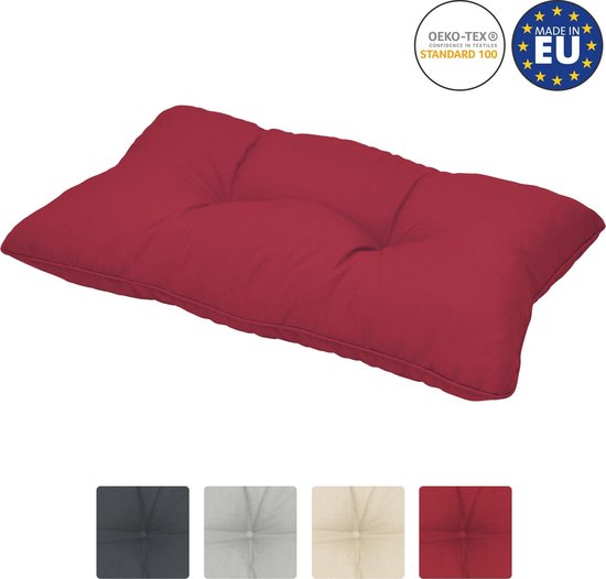 Beautissu loungekussen XLuna – rugkussen rood 70x40 cm kussen in matraskussen kwaliteit