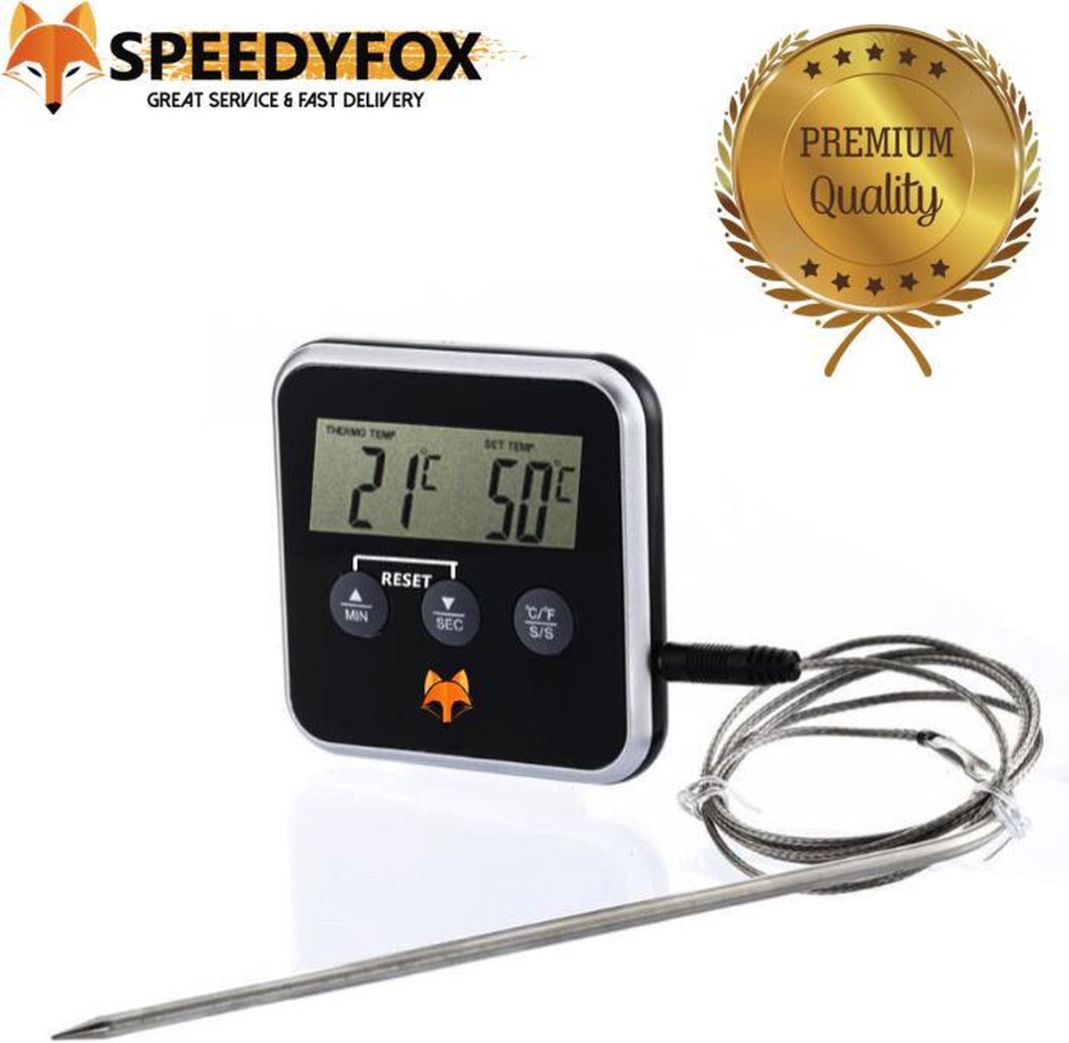 Vleesthermometer - bbq thermometer - Digitale kern thermometer - Vlees -  Oven - BBQ -... | bol.com