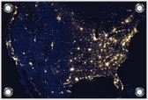 Tuinposter –Satelietfoto van USA in de Nacht– 120x80 Foto op Tuinposter (wanddecoratie voor buiten en binnen)