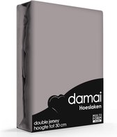 Damai - Hoeslaken (tot 25 cm) - Double Jersey - 80/90x200/210/220 - 100x200 cm - Walnut