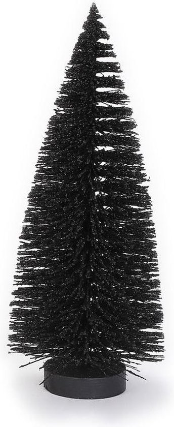 Fonetiek Beweren Eeuwigdurend Decoratie kerstbomen/ mini kerstboompjes zwart 27 cm - Kerstdorp  accessoires | bol.com