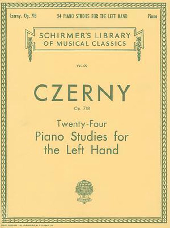 Titelpagina: Czerny, Op. 718, 24 pianostudies voor de linkerhand.