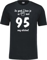 Mijncadeautje - Leeftijd T-shirt - Zo goed kun je er uitzien 95 jaar - Unisex - Zwart (maat XL)