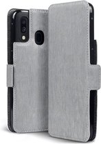 CaseBoutique Bookcase hoesje geschikt voor Samsung Galaxy A40 - Effen Grijs - Kunstleer