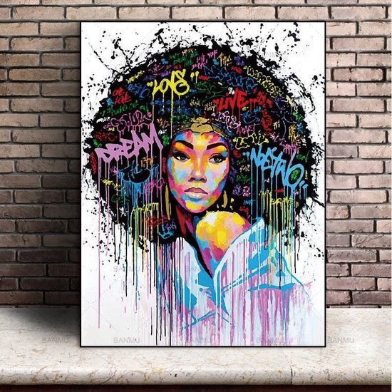 Canvas Schilderij AFRO - Kunst aan je Muur - woonkamer poster - LOVE -  DREAM -... | bol.com