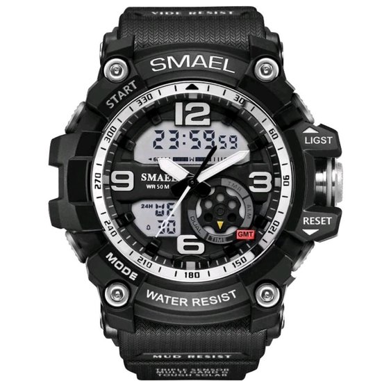 SMAEL Sport horloge Led Digital Waterdicht Zwart-Zilver sl-1617-10-2 |  bol.com