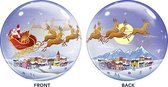 ballon bubble - kerstman in arreslee - 56 cm - leeg
