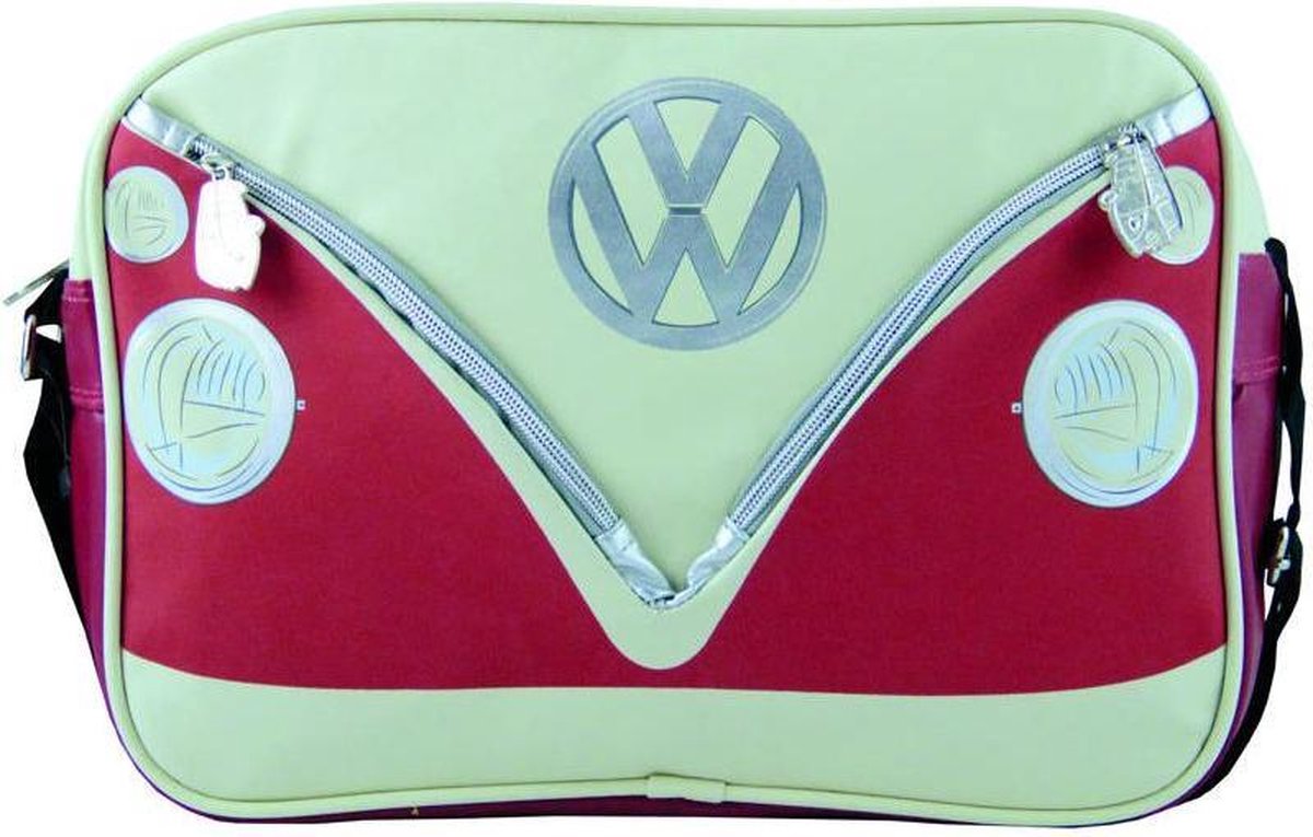 BRISA VW Collection - Stijlvolle & coole Volkswagen retro/vintage schouder-/reistas met VW T1 Bulli Bus- motief (kunstleer)