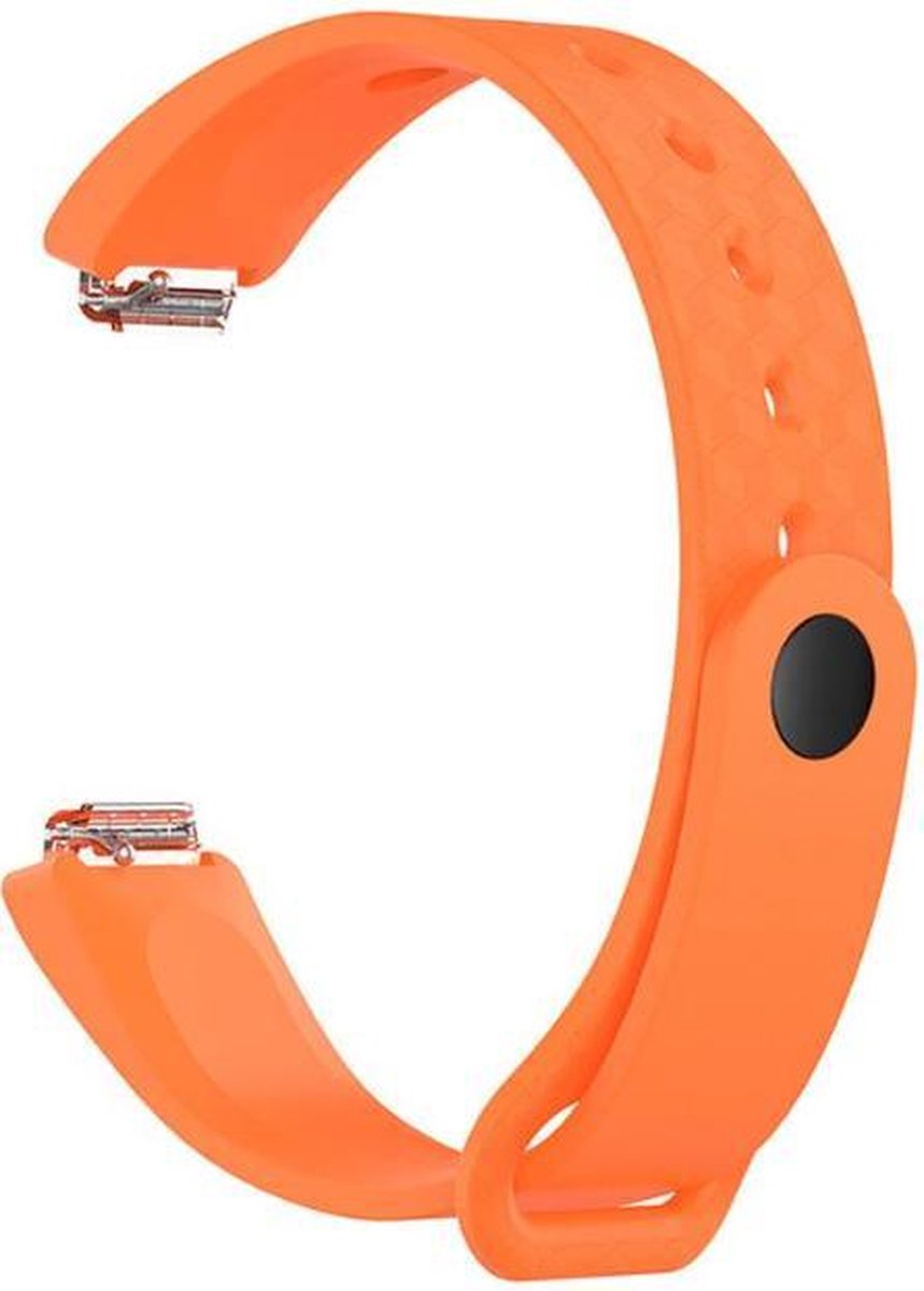 KELERINO. Siliconen bandje geschikt voor Fitbit Inspire (HR) - Oranje - Large