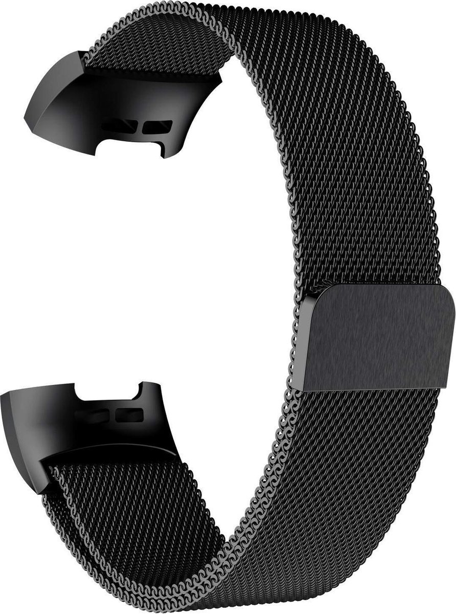 GymstonÂ® Milanees bandje - Fitbit Charge 3 - Fitbit Charge 4 - Zwart - Medium - Gymston