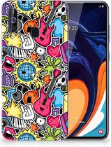 Geschikt voor Samsung Galaxy A60 Silicone Back Cover Punk Rock